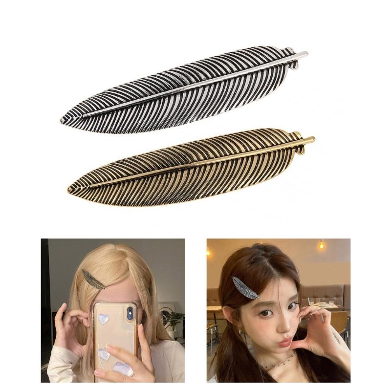 Vintage Blattförmige Haarspange für Frauen Mode Haarspangen für Seitenscheitel Metallische Blatt Haarnadel Haarstyling Werkzeug