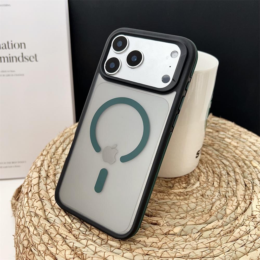 Shockproof Luxury Matte Magnetic Case for iPhone 17 Pro Max 17 Air 17 Pro Colorful Border Magsafe Wireless Charging Cover