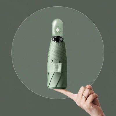 Lightweight Automatic Pocket Umbrella 6 Bone Support Frame UV Protection Dual-use Folding Umbrella Portable Solid Color
