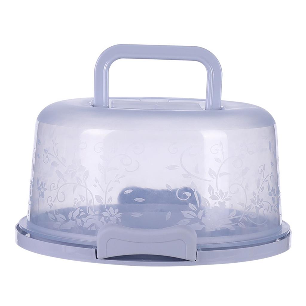 Transparent Round Cake Storage Container with Secure Closure and Handle