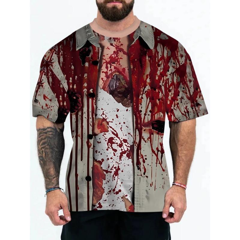 Summer 3D Printed Cartoon Anime Loose Men's Short Sleeved T-shirt