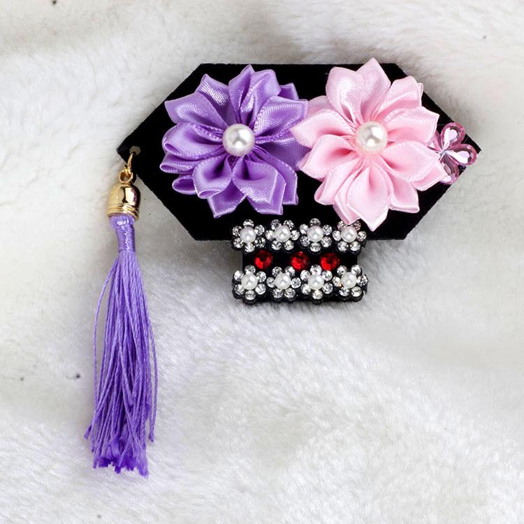 Handmade Plaid Frog Hair Clip for Pets - Suitable for Dogs like Yorkshire, Maltese, Shih Tzu