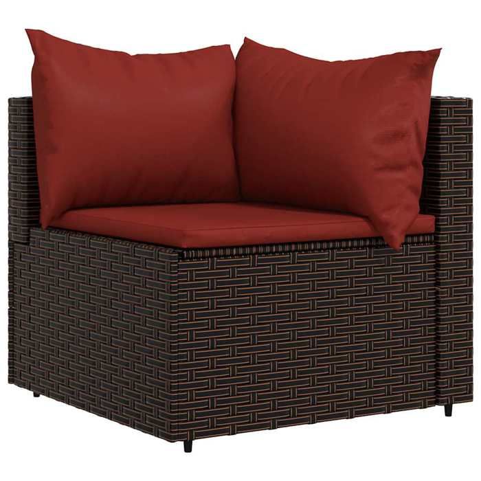 VidaXL Garden Corner Sofas and Cushions 2pcs Brown Wicker, Sofa, Garden Sofa, Sectional Corner Sofa, 319810