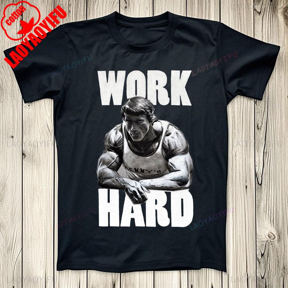 Arnold Schwarzenegger Nikdy se nevzdávej GYM Motivace Top Tričko Bestseller Narozeninový dárek Muži Ženy Unisex Tričko