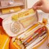 Cartoon Furry Shrimp Pencil Case Large Compartment Plush Pencil Pouches Zippered Closure For Offices School Travel Use