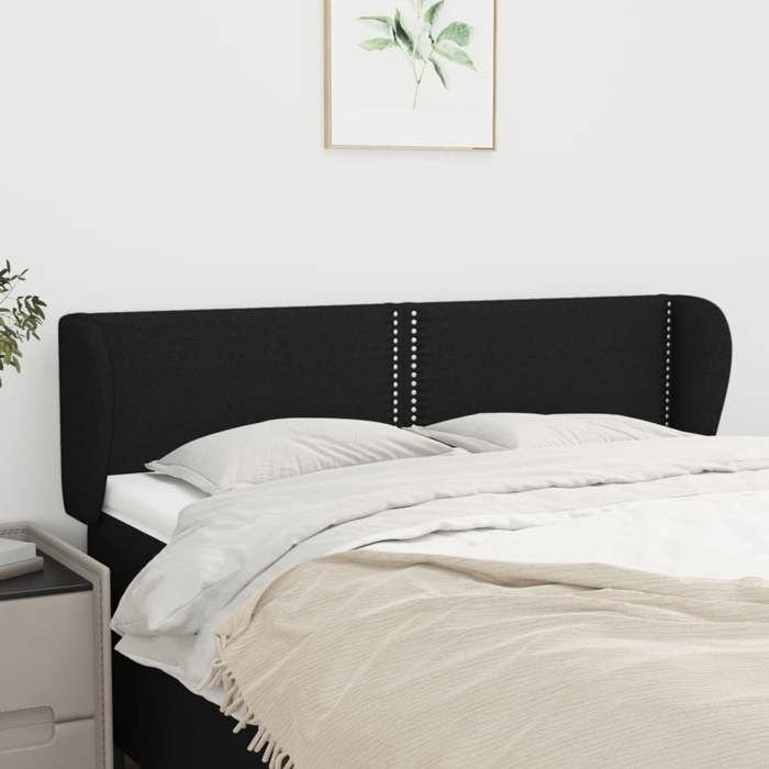 Maison Exclusive - Tête de lit avec oreilles Noir 147x23x78/88 cm Tissu