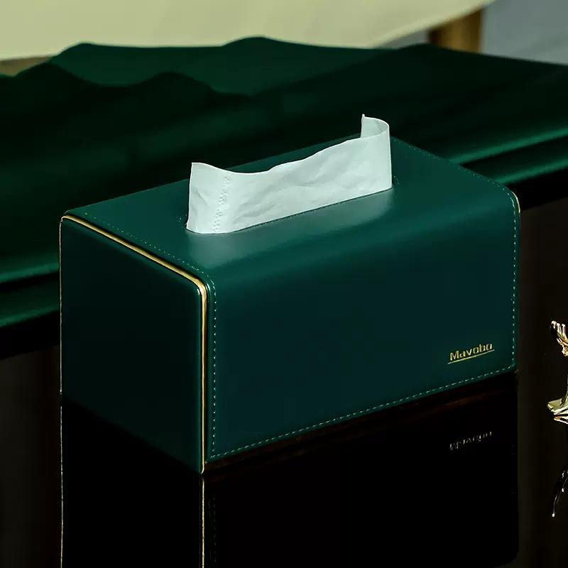 Boîte à mouchoirs de luxe de style européen, porte-mouchoirs en cuir de haute qualité, décoration pour salon, salle de bain, hôtel
