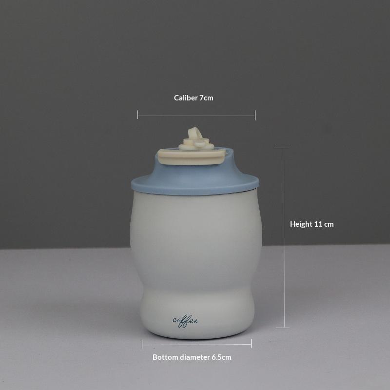 280mL Portable Insulated Coffee Mug Mini Stainless Steel Dual Spout Hot Cold Thermal Cup for Daily Use