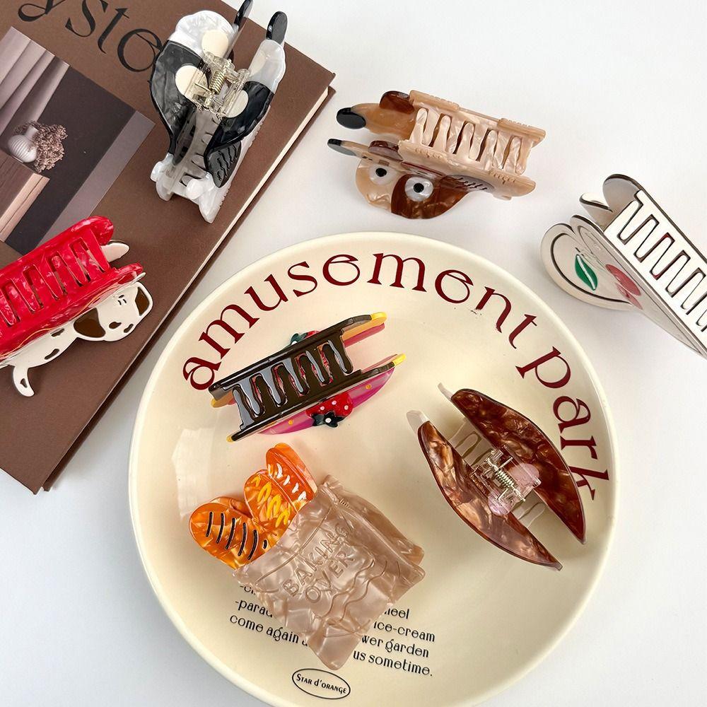 Acetic Acid Animal Hair Clip Dessert Dog Shark Clip Creative Hairpin  Daily