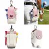 PU Leather Golf Ball Pouches With Keychain Hook Waterproof Golf Ball Organiser Bag for Small Accessories Management