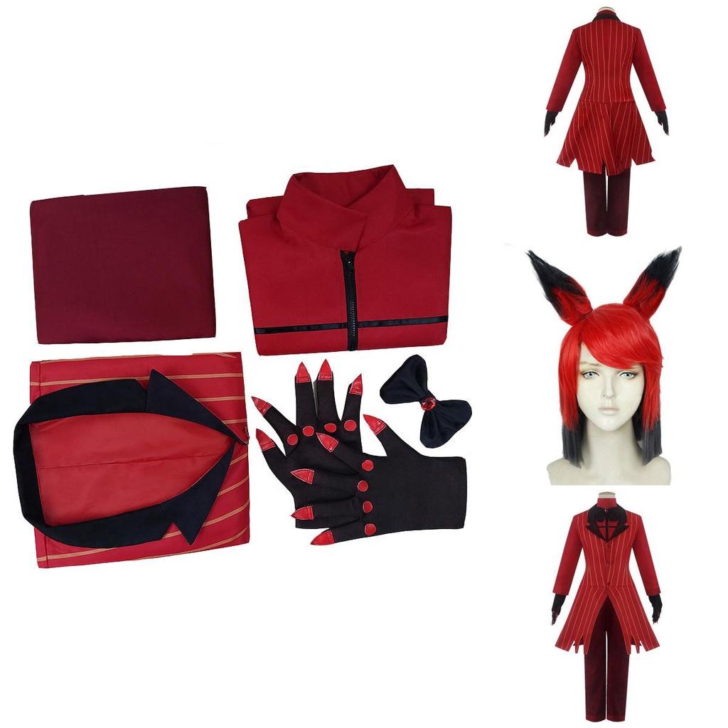 Exquisite Hazbin Hotel Alastor Cosplay Costume Set With Vibrant Red And Black Design