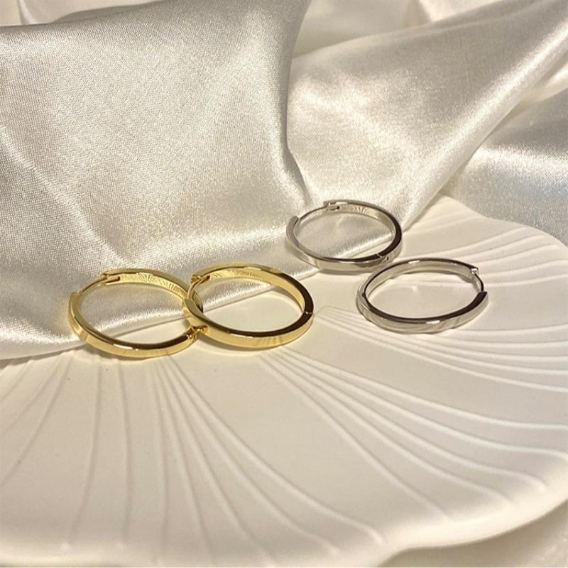 Cold and Elegant Style Hoop Earrings, High-end Circular Earrings, Simple Ear Hoops