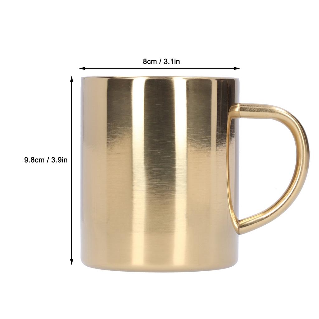 400ml Coffee Cup 304 Stainless Steel Double Layer Anti Scald Mug Cup with Handle for Coffee Tea Water Home Kitchen Accessories
