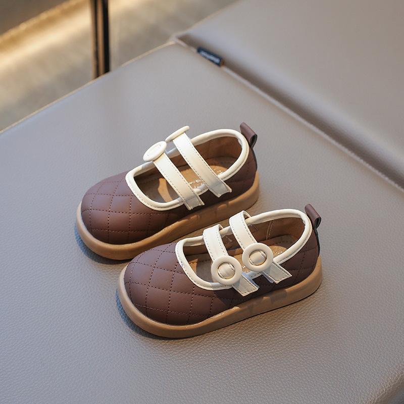 2024 Children's Leather Shoes for Girls Spring Autumn Patchwork Toddlers Casual Shoes Fashion Versatile Kids School Single Shoes