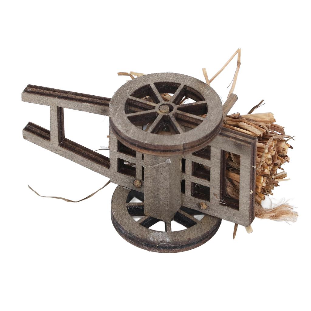 Dollhouse Decoration Wooden Firewood Cart Outdoor Garden Country Miniature Scene Doll House