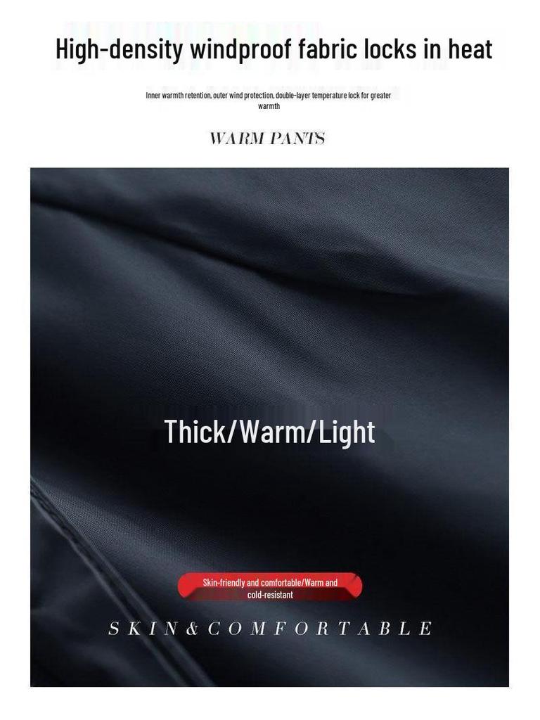 Women's High Waist Winter Down Pants - Casual, Warm, Loose Fit, Plus Size, Cotton Thickened, Straight Leg for Middle-aged and Elderly