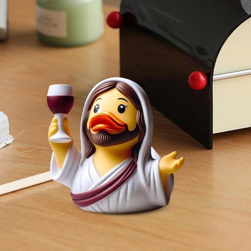 Jesus Duck and Mary Duck StatuesHome Garden Desk Decorations Handicrafts Gifts