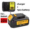 Suitable for DeWalt DCB184 DCB181 DCB182 DCB200 tool battery 18000mAh 20V 5A rechargeable battery+3A charger