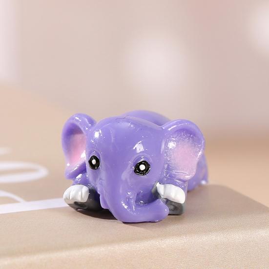 4Pcs with Plant Basket Elephant Miniature Shatterproof Adorable Fairy Garden Ornament