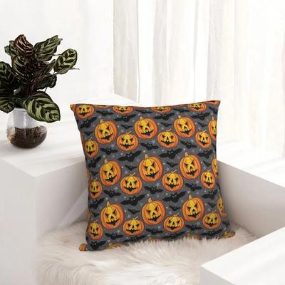 Halloween Pumpkin And Bat Horror Pillowcase Printed Polyester Cushion Cover Decor Pillow Case Cover Home Square ''