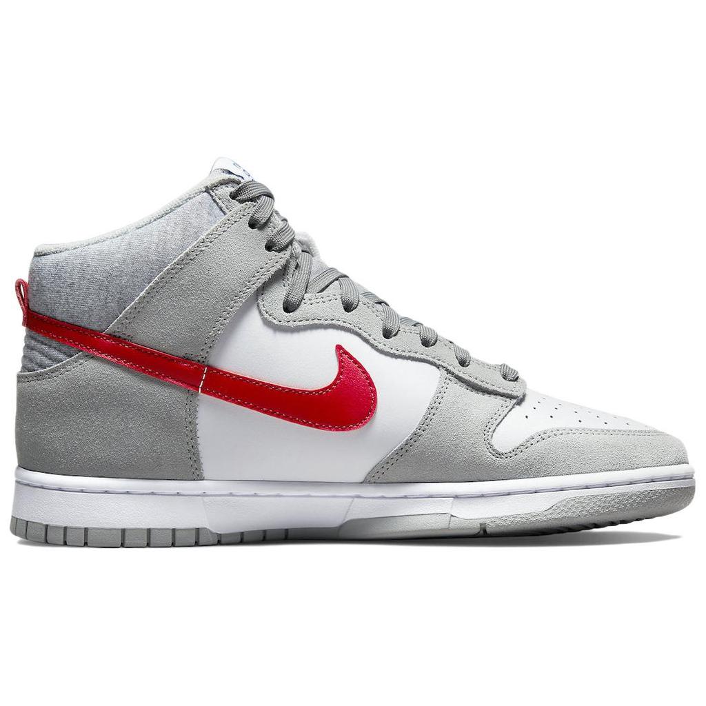 New Nike Dunk High Light Smoke Grey Gym Red DJ6152-001