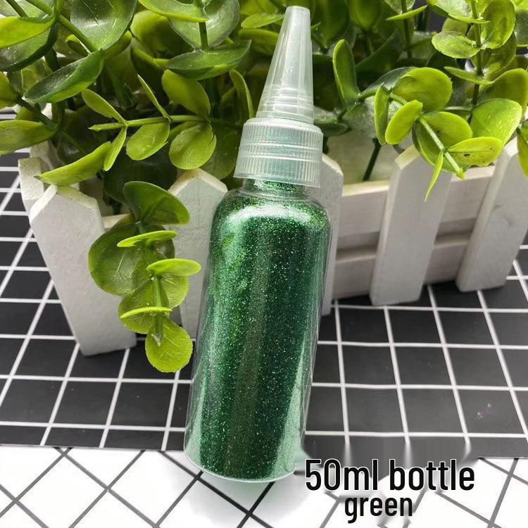 50ml Gold Glitter Powder with Flakes for Children's DIY Projects - Bright, Shiny Powder for Painting and Cross Stitch