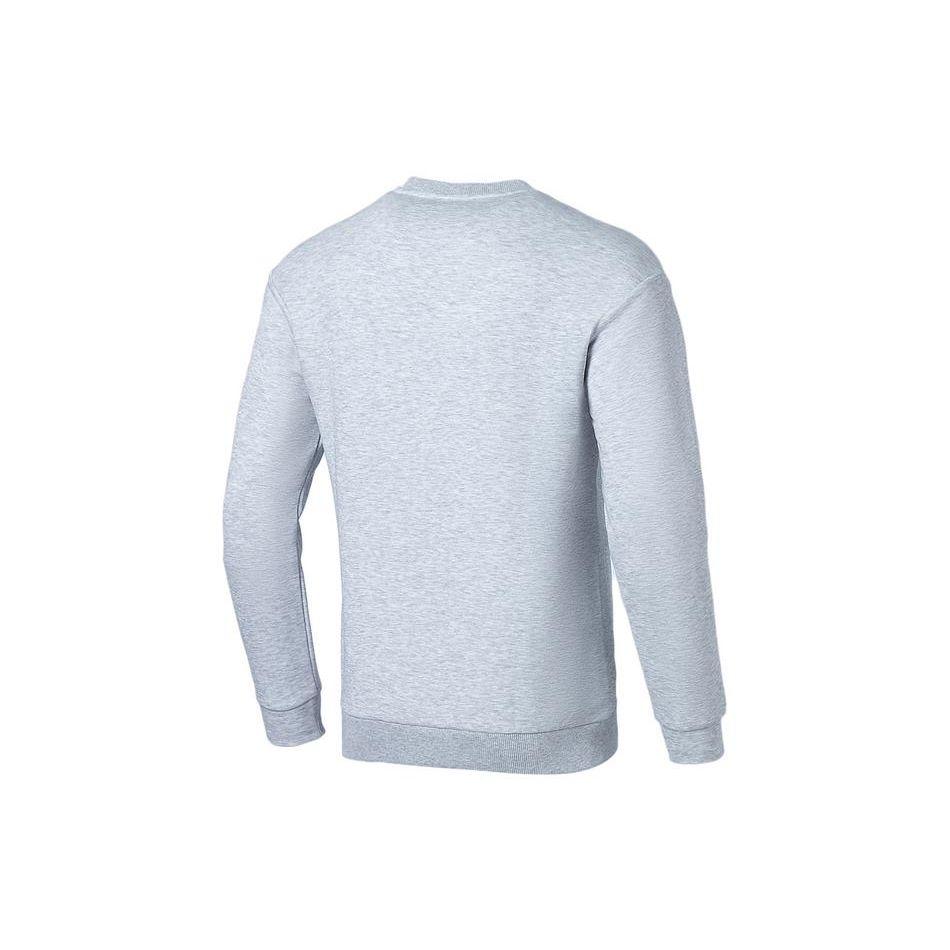 Li Ning Plain Logo Print Round Neck Long Sleeve Sweatshirt Men Sweatshirt Light-Blue AWDS383-1