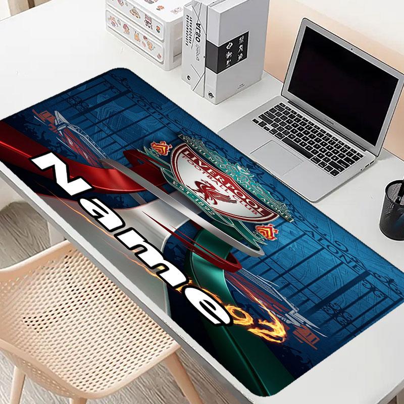 Custom Name Personalized Liverpool Football Club Pattern Mousepad, Laptop PC Desk Mat, Decorative Desk Mat for Home Keyboard Pad Gift