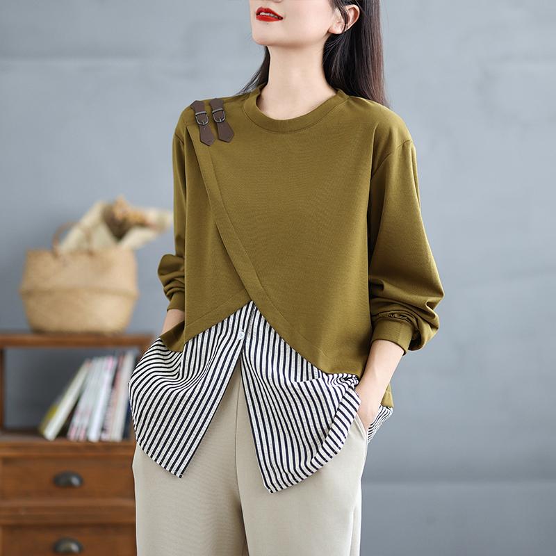 

DIMANAF 2025 Plus Size Pullover Basic T-Shirt Women Long Sleeve Solid Loose Oversize New Tops Tees Casual Shirt L дубильная кора