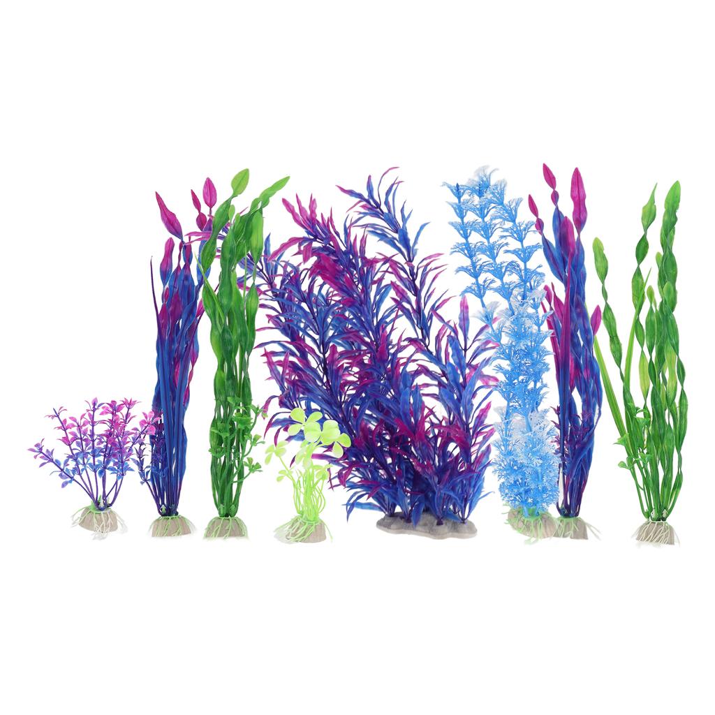 8pcs Artificial Seaweed Water Plants Plastic Fish Tank Plant Decorations for Aquarium Decoration