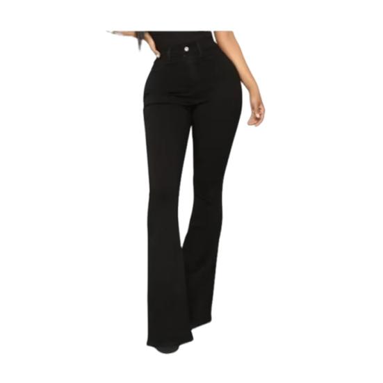 Kadınlar İçin Geniş Paça Kot Pantolon Esnek Paça Paça Kot Pantolon Cepli Yüksek Bel Zayıflama Kot Pantolon