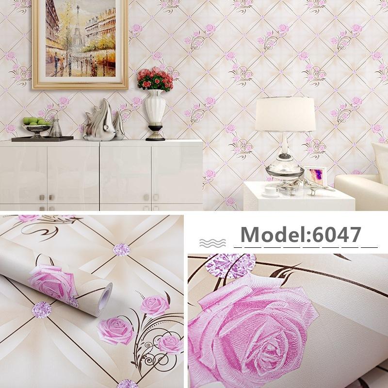 Thickened PVC Self-Adhesive Waterproof Plants Flowers Patterned Wallpaper DIY Furniture Renovation Home Decor Wall Sticker