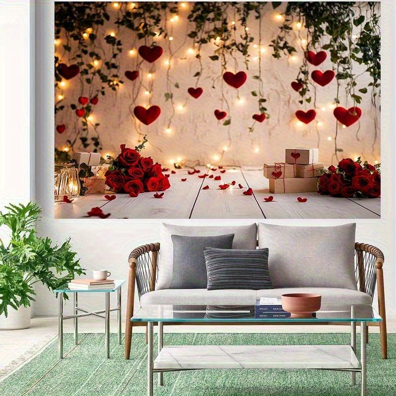 1 piece of 2D flat background cloth, "Romantic Valentine's Day Background Cloth: Lighting up Love Elements