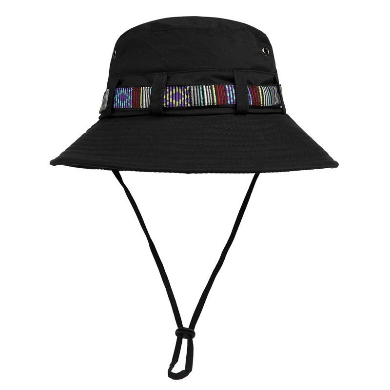 Unisex Wide Brim Sun Hat Outdoor Activities UV Protection Fishing Hiking Beach Cap M 56-58 cm чёрный