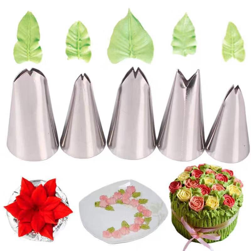 ZISIZ Leaf & Bowknot Cake Decorating Tool Set