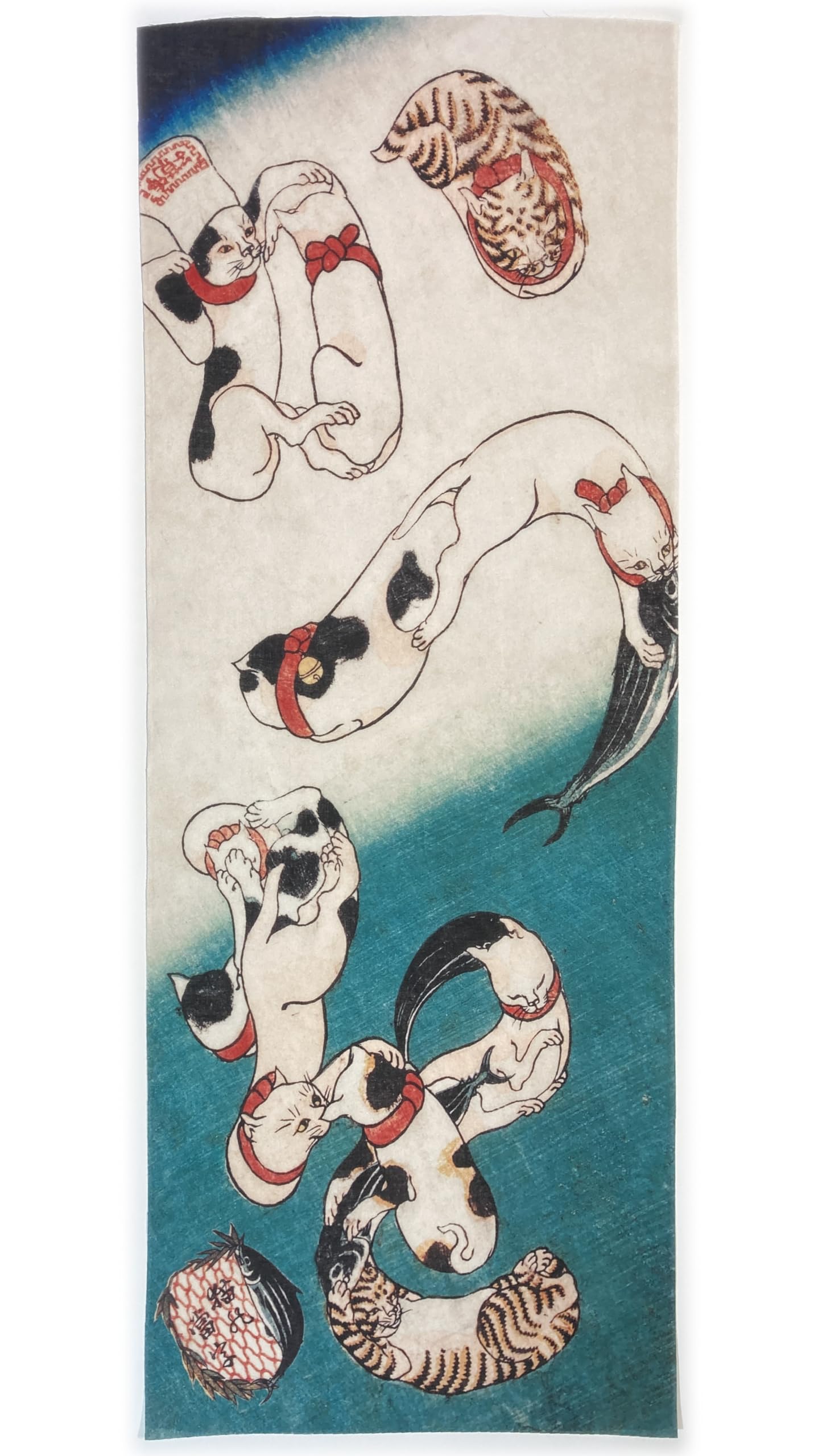 

hand by Utagawa Kuniyoshi Ukiyo-e towel, Bonito, Cat,