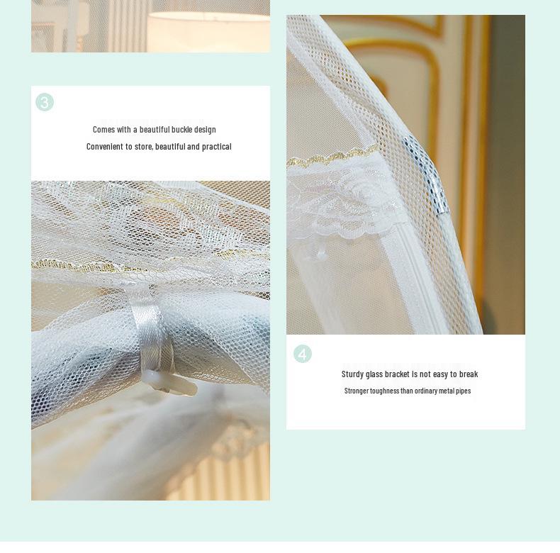 Foldable Mongolian Yurt Mosquito Net: No-Installation, Anti-Fall, Full Cover for Home and Dorms