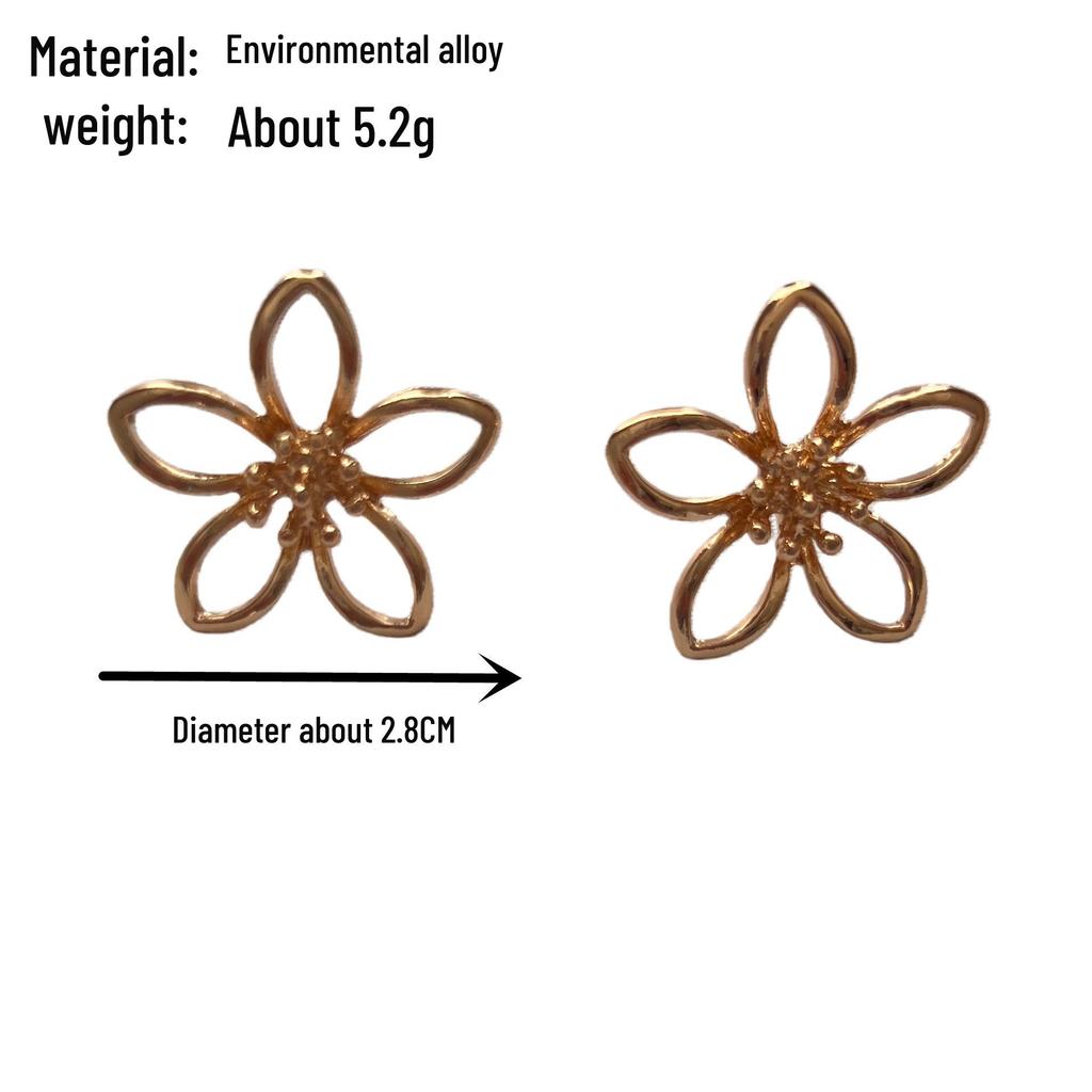 Eco-friendly Elegant Metal Floral Necklace & Earrings Set for Women