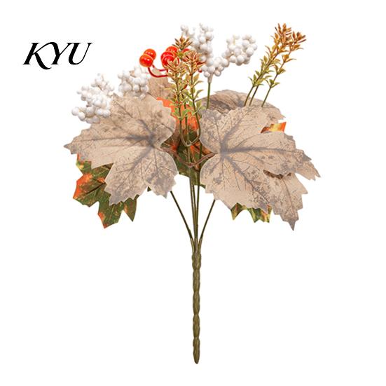 Lifelike Artificial Flower Arrangement Sunflower Maple Leaf Bouquet, Fall Flowers, Realistic Silk Faux Adjustable Stem Floral Bundles for Thanksgiving