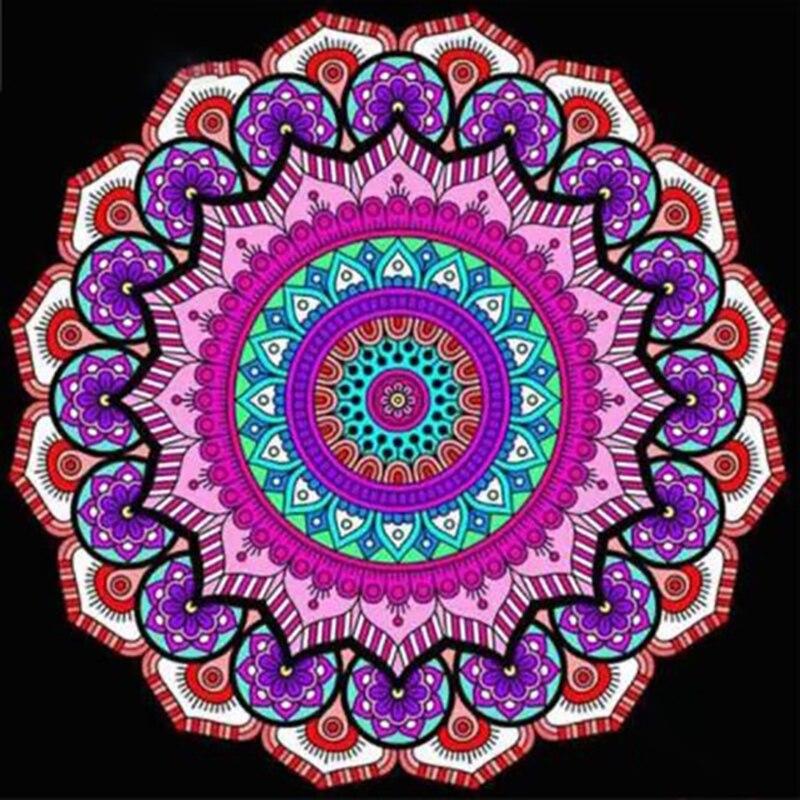 5D Diamond Painting Mandala Flowers Modern Pattern DIY Full Round Drill Cross Stitch Diamond Embroidery Home Decor Gift