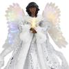 Angel Tree Topper Pendant Christmas Angel Decoration Decorative with Lights Lighted Tree Topper Ornament Reusable Festival Theme