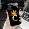 For Samsung M52 5G Case Galaxy M14 SM-M526B SM-M146B Phone Case ShockProof Fashion Initial Letter Hard Tempered Glass Back Cover