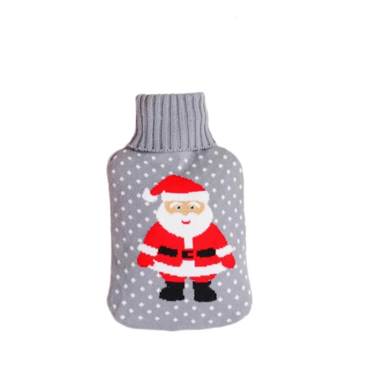 Рождественская грелка для горячей воды, грелка для рук с мультяшным дизайном, вязаная, толстая, милая грелка для рук S