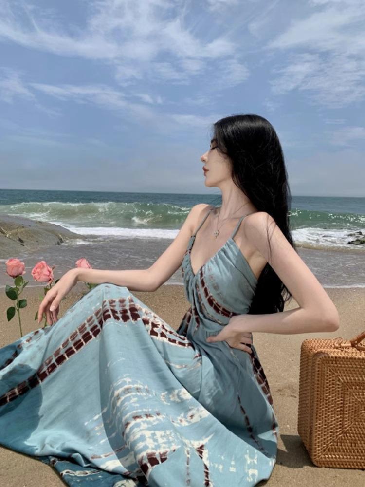 Women's Bohemian French-Style Summer Travel Dress - Elegant Beach & Vacation Wear