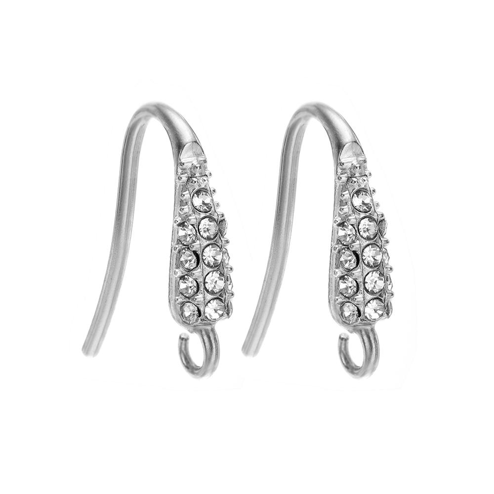 10pcs Stainless Steel PVD Gold Plated Zircon Earring Hooks Wires for DIY Jewelry Findings Accessories Handmade Earrings Making