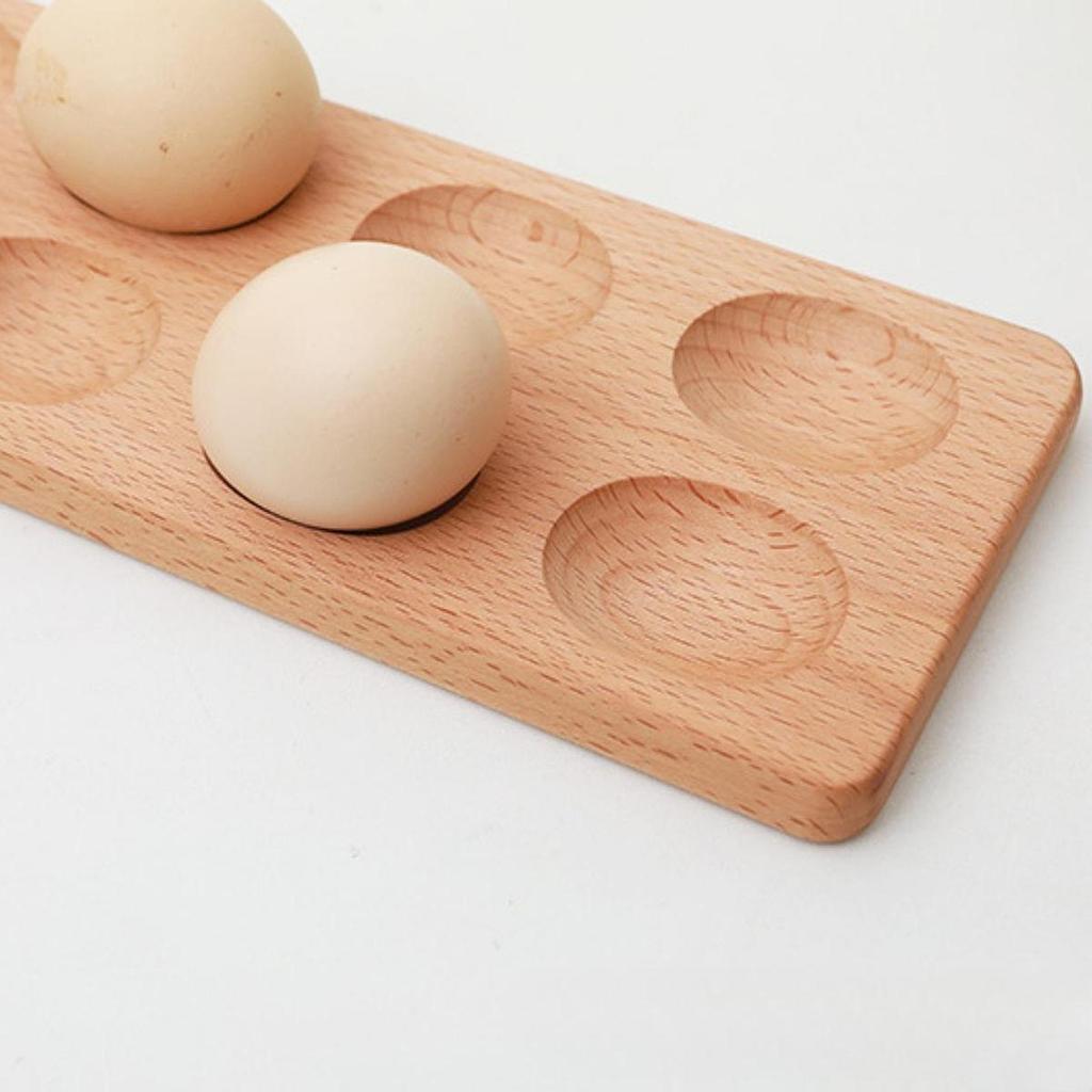 Egg Holder Organizer Portable for Countertop,Kitchen Decoration,Wooden Storage Tray