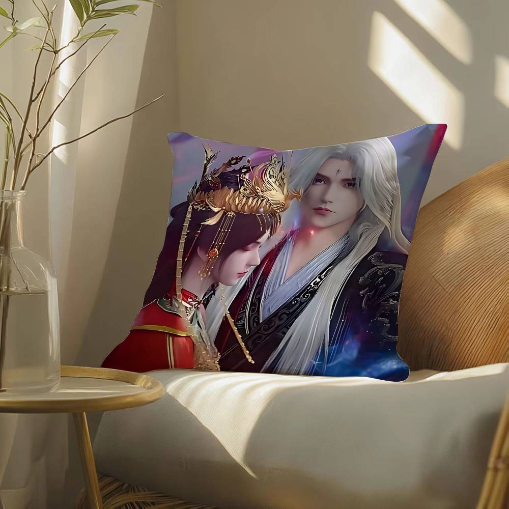 

Chinese Classical Handsome Wu Xin Man Pillow Case Silky elegant Comfort Sofa Bed Invisible zipper Beach pillowcase 12x12Inch