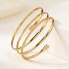 European & American Hollow Three-Layer Metal Arm Cuff - Punk Style.