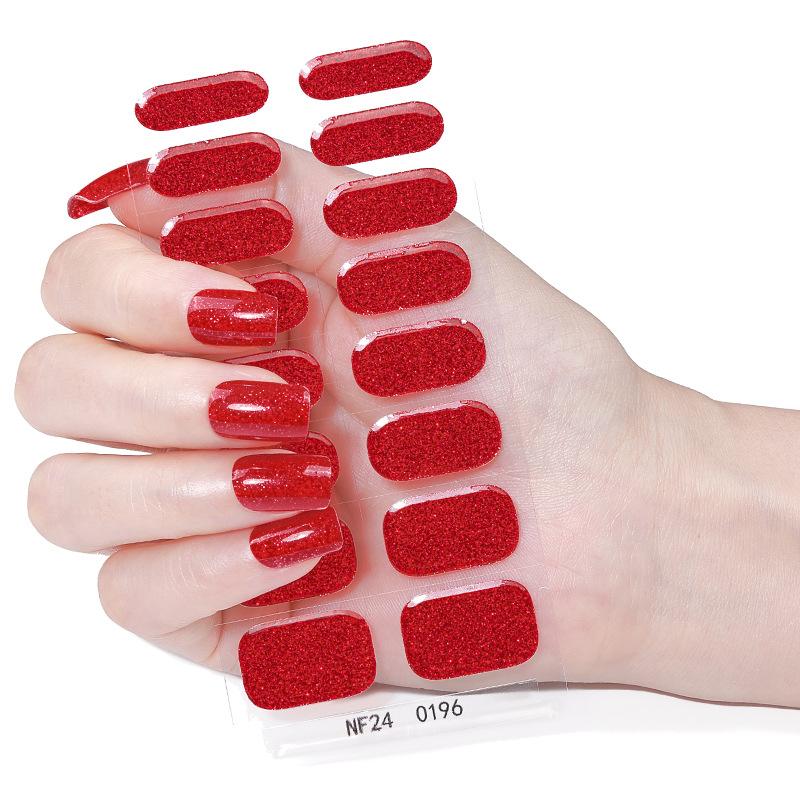 New Semi-cured Gel Nail Stickers with Glitter, Pure Glitter, and Whitening Effect; Semi-cured UV Nail Stickers.