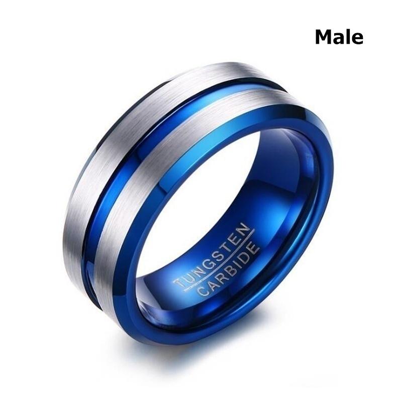 Anillo De Pareja-anillo De Acero Inoxidable Azul De 8 Mm De Anillo De Pareja-anillo De Acero Inoxidable Azul De 8 Mm De